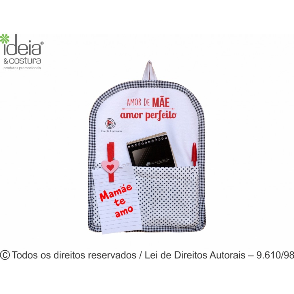 PORTA RECADO DE LONA LEVE BRANCA 22X28CM 709LC 
